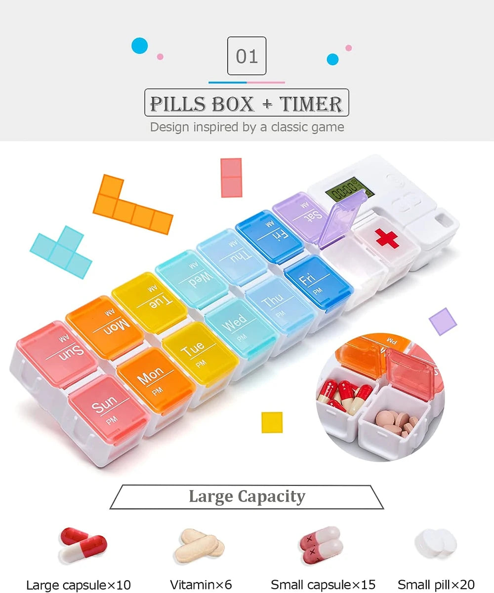 MediTime Pastillero con Alarma 7 compartimentos